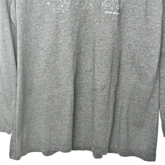 Eddie Bauer Womens Shirt Graphic Polar Bear Constellation Long Sleeve Gray 2XL - Picture 4 of 7